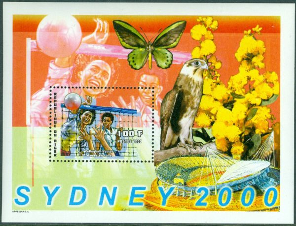 Niger - M BL 125 OS i Sydney 2000 Volleboll Damer - Fjäril - Fågel, Block **