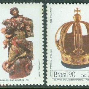 Brasilien – M 2360-2361 Museum för Indiankonst 50 år bla Krona, 2 kpl **