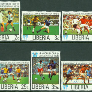 Liberia – M 1061-1067 A VM i Fotboll i Argentina 1978, 6 kpl **