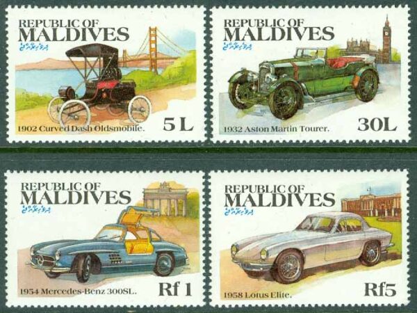 Maldiverna - M 1006-1007, 1009, 1011 Bilar, 4 ol **