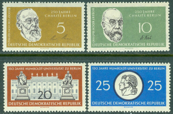 DDR - M  795-798 Humboldt-universitetet i Berlin 150 år, 4 ol **