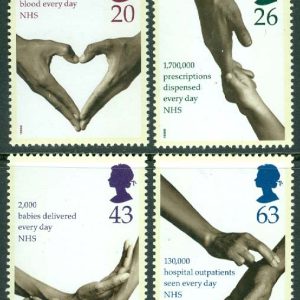 England – M 1754-1757 National Health Service NHS 50 år, 4 kpl **