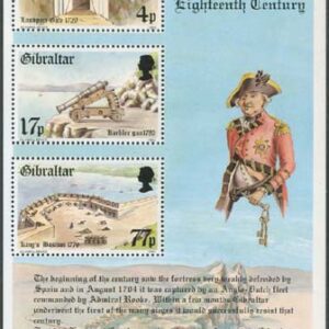 Gibraltar – M BL   8 Befästningar på 1700-talet, vackert Block **