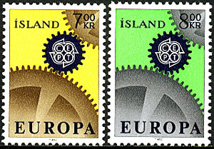 Island – F  446-447 Europa CEPT 1967, 2 kpl **