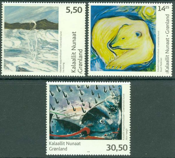 Grönland - F  485-487 Samtida konst II, serie 3 kpl **