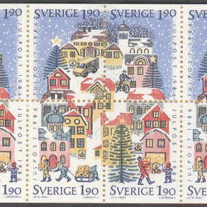 Sverige – F H 372 Julpost 1986 – Stadsmotiv, kpl **