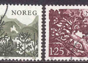 Norge – F  777-778 Norska träd, 2 ol stpl