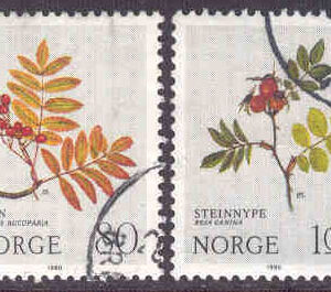 Norge – F  860-861 Blommor IV Rönnbär & Nypon, serie 2 kpl