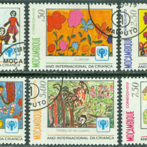 Mocambique – M  694-699 Internationella barnaåret 1979, barnteckningar, 6 kpl stpl