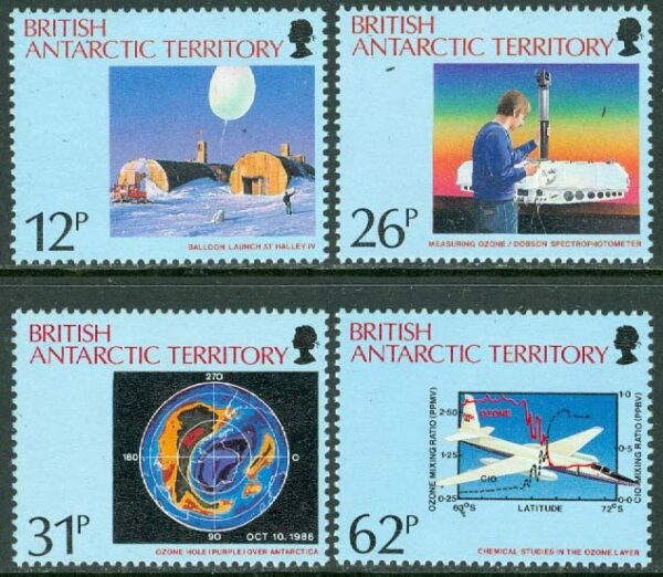 British Antarctic Ter. - M  177-180 Ozonforskning, 4 kpl **