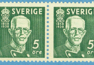 Sverige – F  266BC Gustav V 70 år, 5 öre 3-4-sid par **