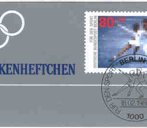 Berlin – M  802 OS i Calgary 1988, Frimärkshäfte med 6 st konståkningsfrimärken **
