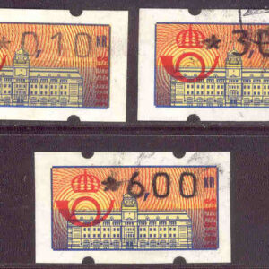F EA.2x Frankeringsetiketter – Centralposthuset i Stockholm, 3 ol stpl