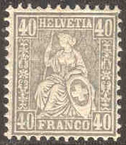 Schweiz – M   42 Sittande Helvetia, 40 C **