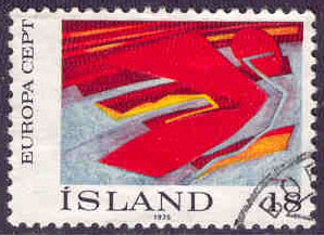 Island – F  539 Europa 1975. Målarkonst 18 kr