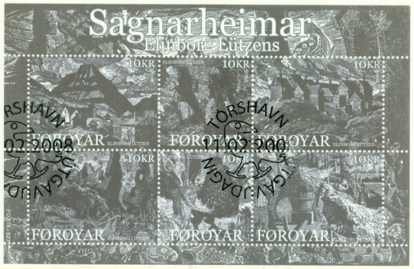Färöarna - F  630-635 (BL 35) Elinborg Lützens mystiska universum, blockkpl stpl