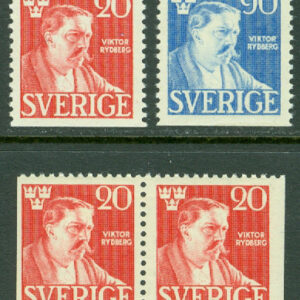 Sverige – F  361-362 Viktor Rydberg, 4 kpl **