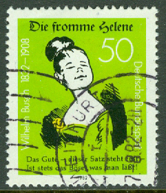 Tyskland – M 1129 Wilhelm Busch 150 år – Tecknare – Diktare, 1 kpl
