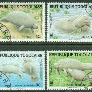 Togo – M 2042-2045 Naturskydd, afrikansk manati, 4 kpl stpl