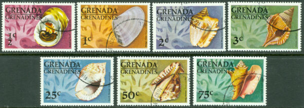 Grenada Grenadines - M  132-138 Musslor och snäckor, 7 kpl stpl