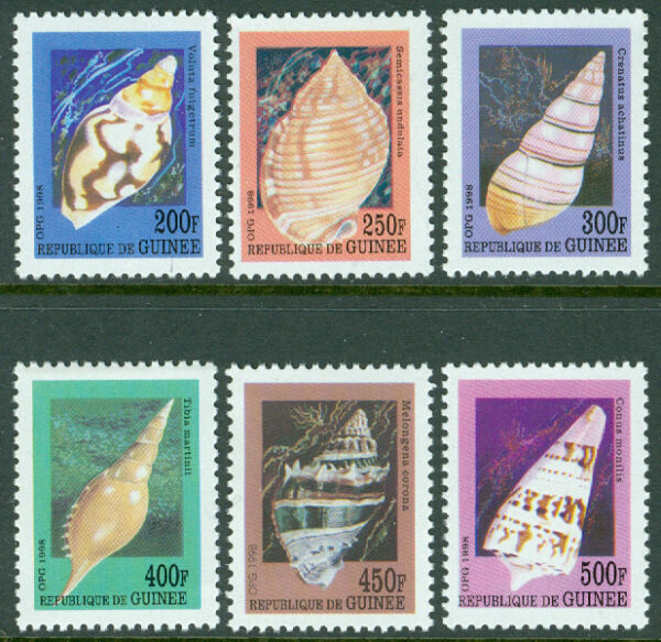 Guinea - M 2114-2119 Havssnäckor, 6 kpl **