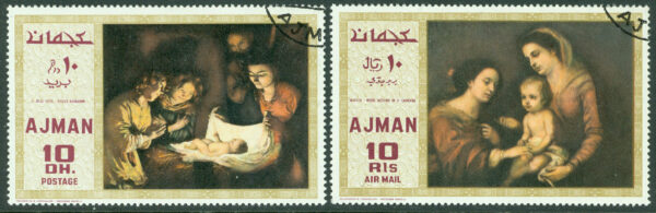 Ajman - M  455-456 A Målningar, 2 kpl stpl