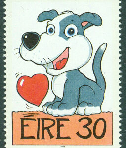 Irland – M 1113 A Hälsningsfrimärke, hund **