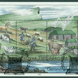 Färöarna – F  523-525 (BL 25) Vikingarnas vardag, block kpl stpl