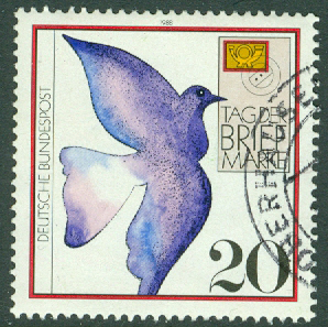 Tyskland – M 1388 Frimärkets Dag 1988, brevduva, 1 kpl