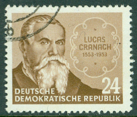 DDR – M  384 X Lucas Cranach död 400 år,  målare och tecknare, 1 kpl stpl