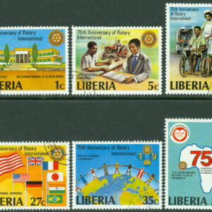 Liberia – M 1161-1166 A Rotary International 75 år, 6 kpl stpl