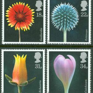 England – M 1097-1100 Blommor bl.a. Kokardblomster, 4 kpl **