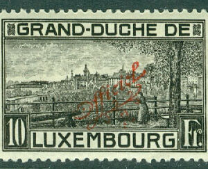 Luxemburg – M Tj  128 A Landskap, påtryck, märke **