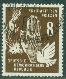 DDR – M  277 Kamp för fred, 8 Pf stpl