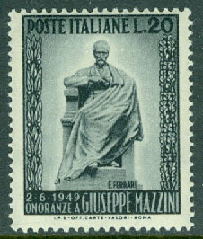 Italien – M  777 Avtäckning av Giuseppe-Mazzini-minnesmärket, 1 kpl **