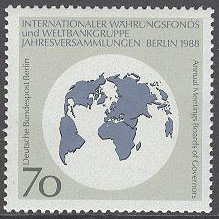 Berlin – M  817 Internationella Världsbankgruppen IWF – Karta, märke kpl **