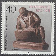 Berlin – M  823 Ernst Barlach död i 50 år – Bildhuggare, märke kpl **