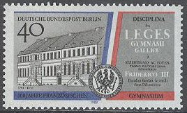 Berlin – M  856 Franska Gymnasiet i Berlin 300 år, märke kpl **