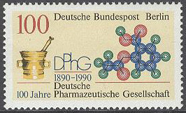 Berlin – M  875 Tyska Farmaceuters Fackförening 100 år, märke kpl **