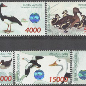 Indonesien – M 1828-1832 Fåglar – Änder bla Salvadoriand, serie 5 kpl **