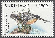 Surinam – M 1671 Fåglar – Mangrovehäger, märke kpl **