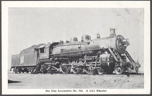 Järnväg - Soo Line Locomotive No. 734 A 4-6-2 Wheeler