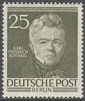 Berlin – M   98 Berömda Personer I – Karl Friedrich Schinkel – Byggmästare, märke *