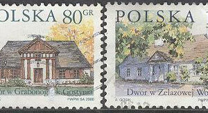 Polen – M 3821-3822 Polska Hus bla Grabonóg i Gostyn, serie 2 olika