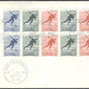 Sverige – FDC 1966-02-18 – VM på skridsko, HBL kpl