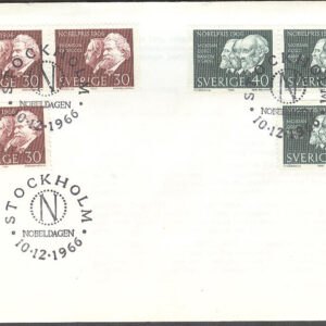 Sverige – FDC 1966-12-10 – Nobelpristagare 1906, 6 kpl
