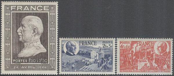 Frankrike - M  619-621 Marskalk Pétains 80-årsdag, serie 3 kpl **