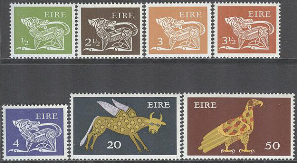Irland - M  250, 254-257, 263-264 Z A Tidig irländsk konst - Djur, serie 7 olika **