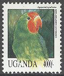 Uganda – M 1154 Fåglar – Abessinsk dvärgpapegoja, märke **