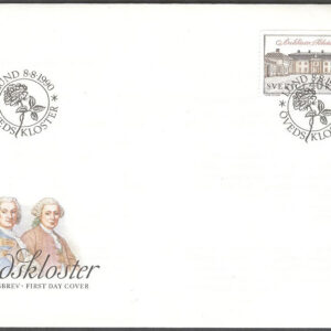Sverige – FDC 1990-08-08 – Övedskloster, märke kpl Vinjett 1